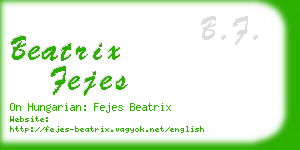 beatrix fejes business card